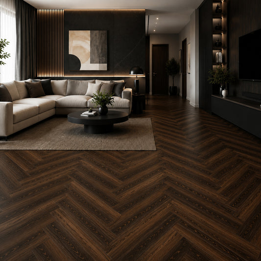 SPC Flooring Amazonian Bordeaux Deep Teak (Herringbon)