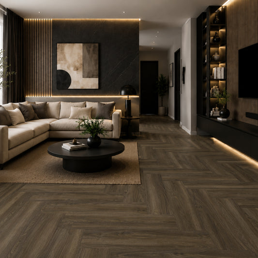 SPC Flooring Appalachian Smoked Shadow Walnut (Herringbon)