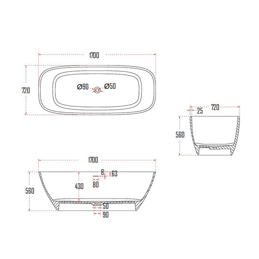 BERGUM BATHTUB-BER8808-1700
