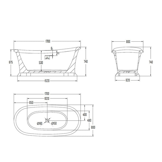 HEDEN BATHTUB-HED992-1700