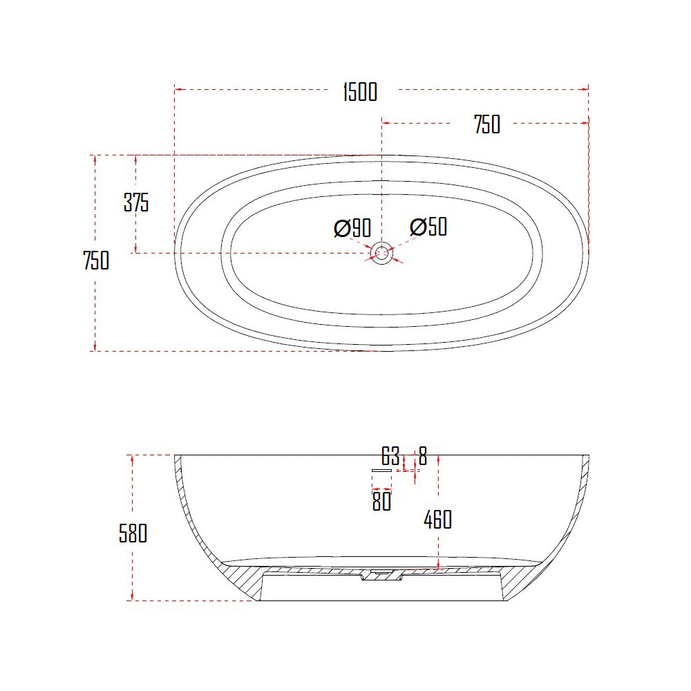 INOM BATHTUB-INO8807-1500