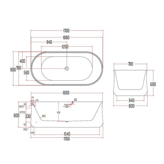 LANDA BATHTUB-LAN801-1700