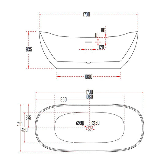 TORPA BATHTUB-TOR3266-1700