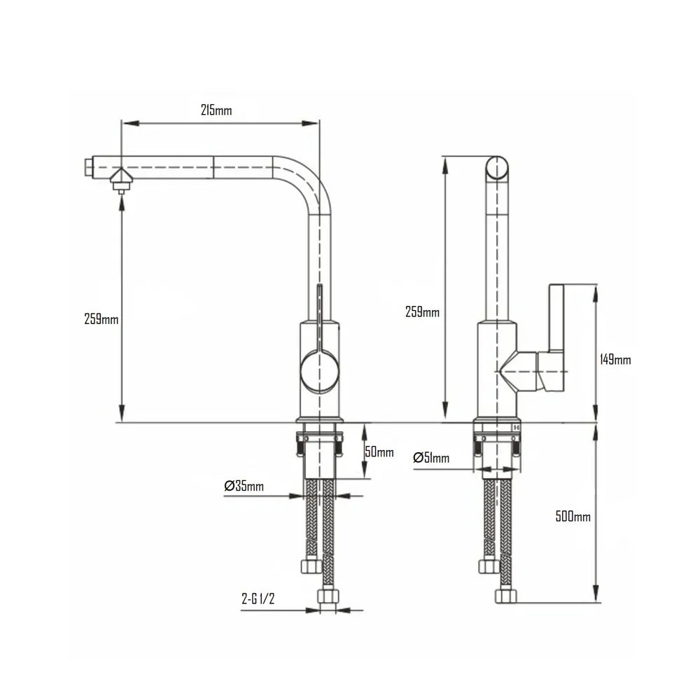 JOKK KITCHEN MIXER W/ PULL PUT SHOWER-JOK-B375