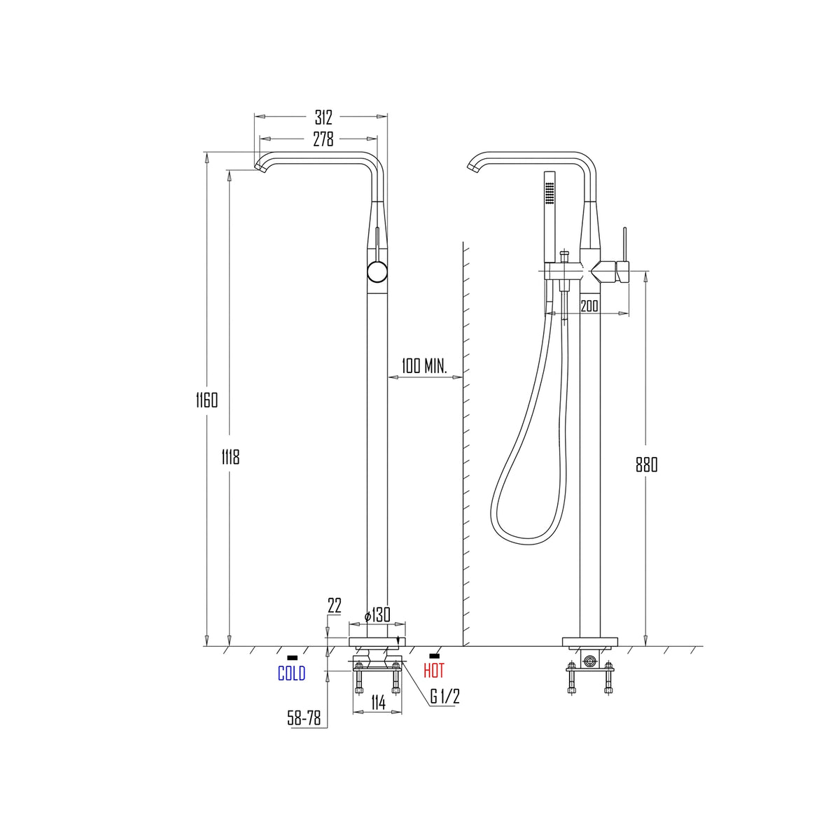 FARSTA BATHTUB MIXER-FAR-504