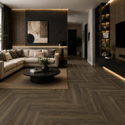 SPC Flooring Appalachian Smoked Shadow Walnut (Herringbon)
