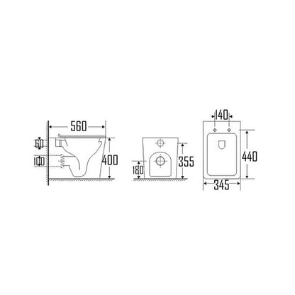 RODBO BACK TO WALL WC-ROD-8018