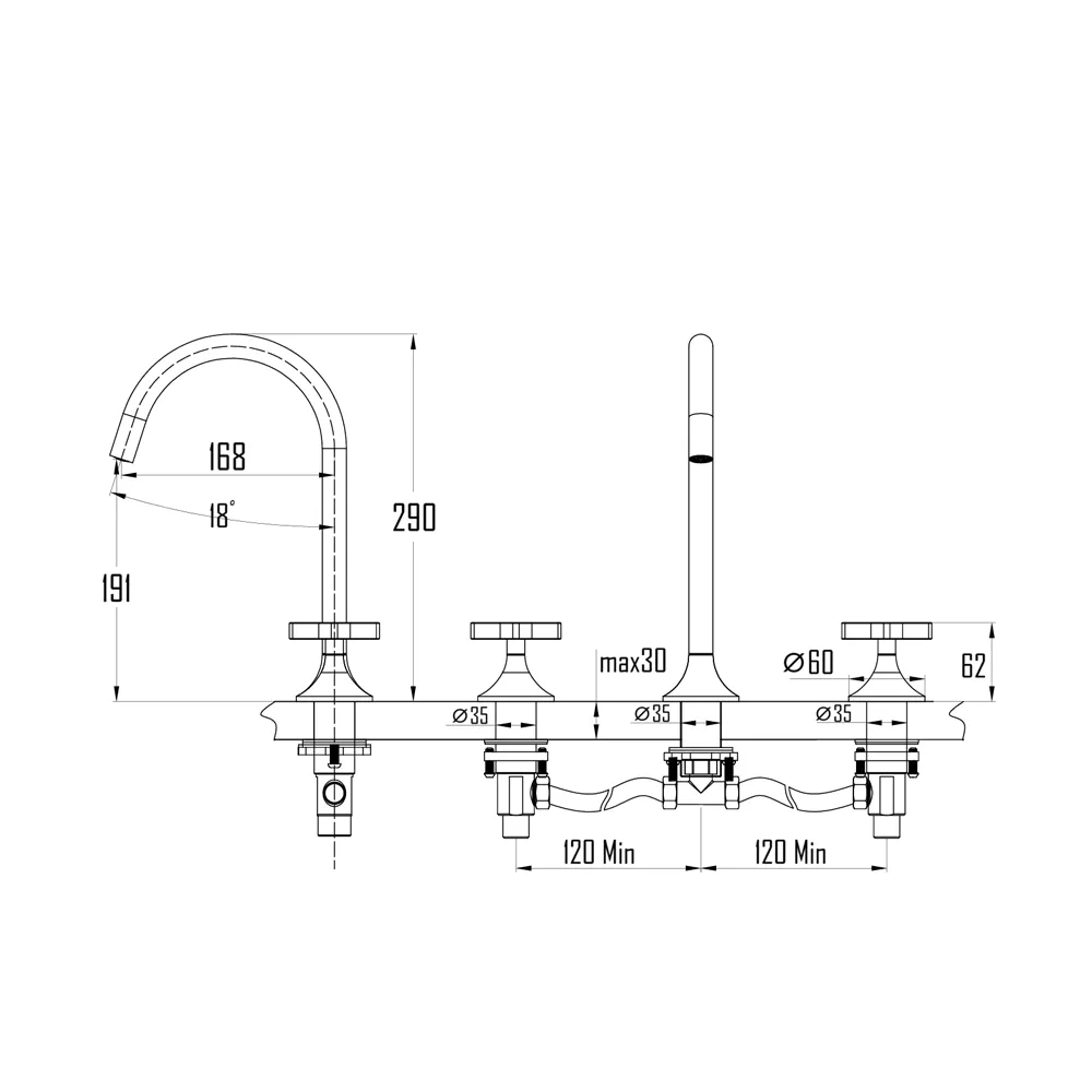 ÖSTRA BASIN FAUCET-OST-202