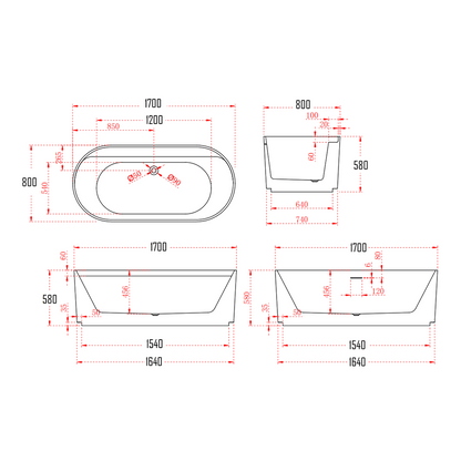 ANNEDAL BATHTUB-ANN317-1700