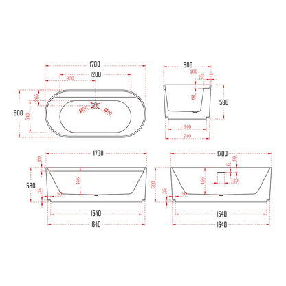 ANNEDAL BATHTUB-ANN317-1700