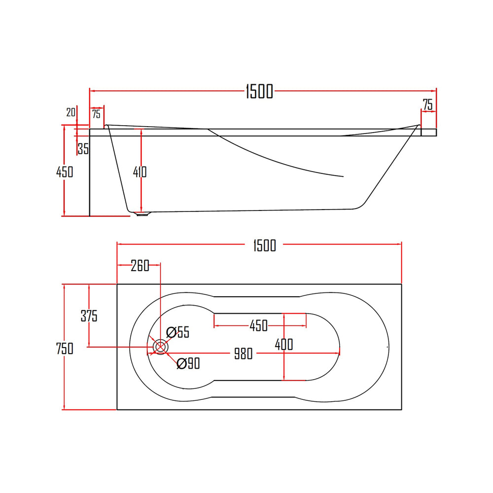 AZRA BATHTUB-AZR312-1500