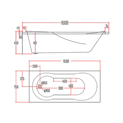 AZRA BATHTUB-AZR312-1500