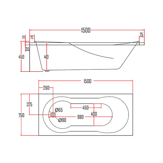 AZRA BATHTUB-AZR312-1500