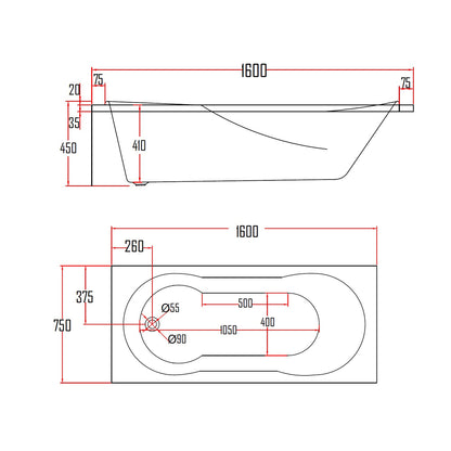 AZRA BATHTUB-AZR312-1600