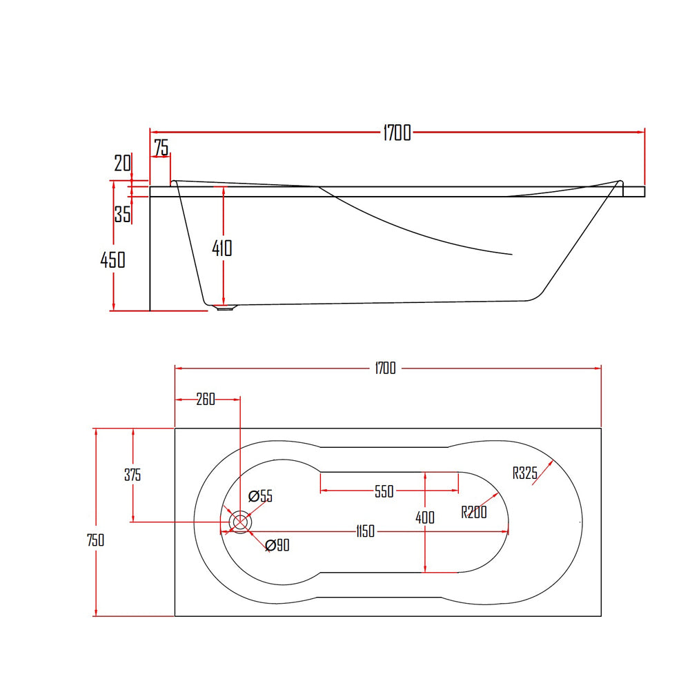 AZRA BATHTUB-AZR312-1700