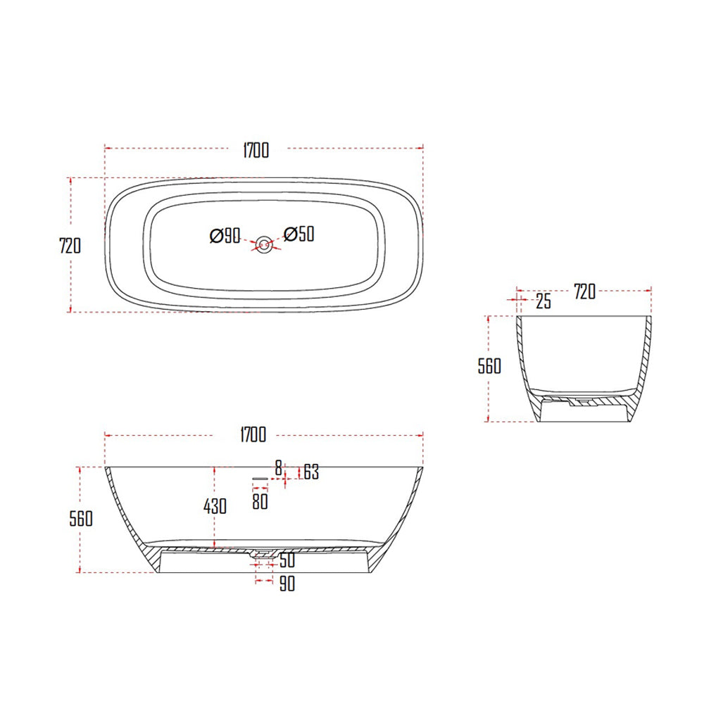 BERGUM BATHTUB-BER8808-1700