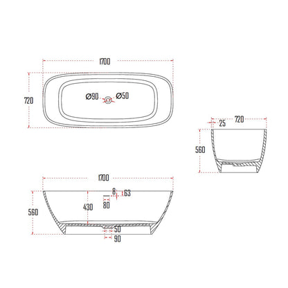 BERGUM BATHTUB-BER8808-1700