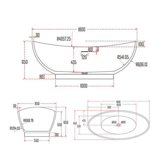 HAGA BATHTUB-HAG218-1800