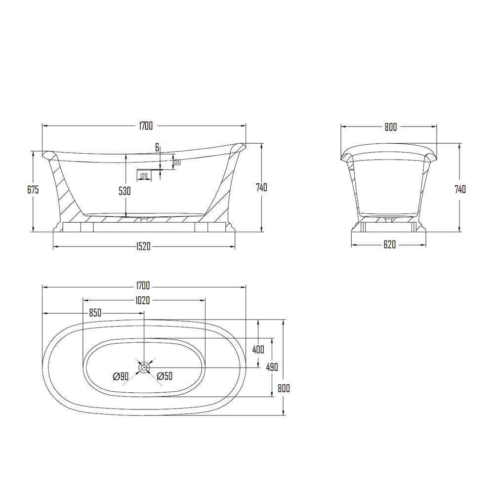 HEDEN BATHTUB-HED992-1700