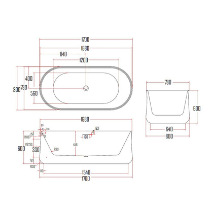 LANDA BATHTUB-LAN801-1700