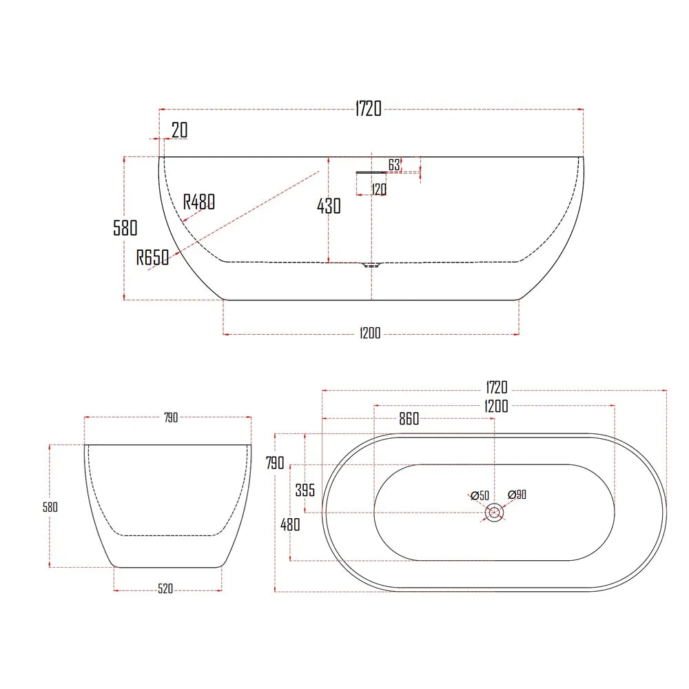 ONNERED BATHTUB-ONN756-1720