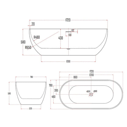 ONNERED BATHTUB-ONN756-1720