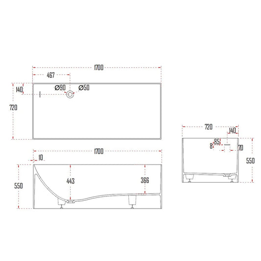 UTBY BATHTUB-UTB8572-1700
