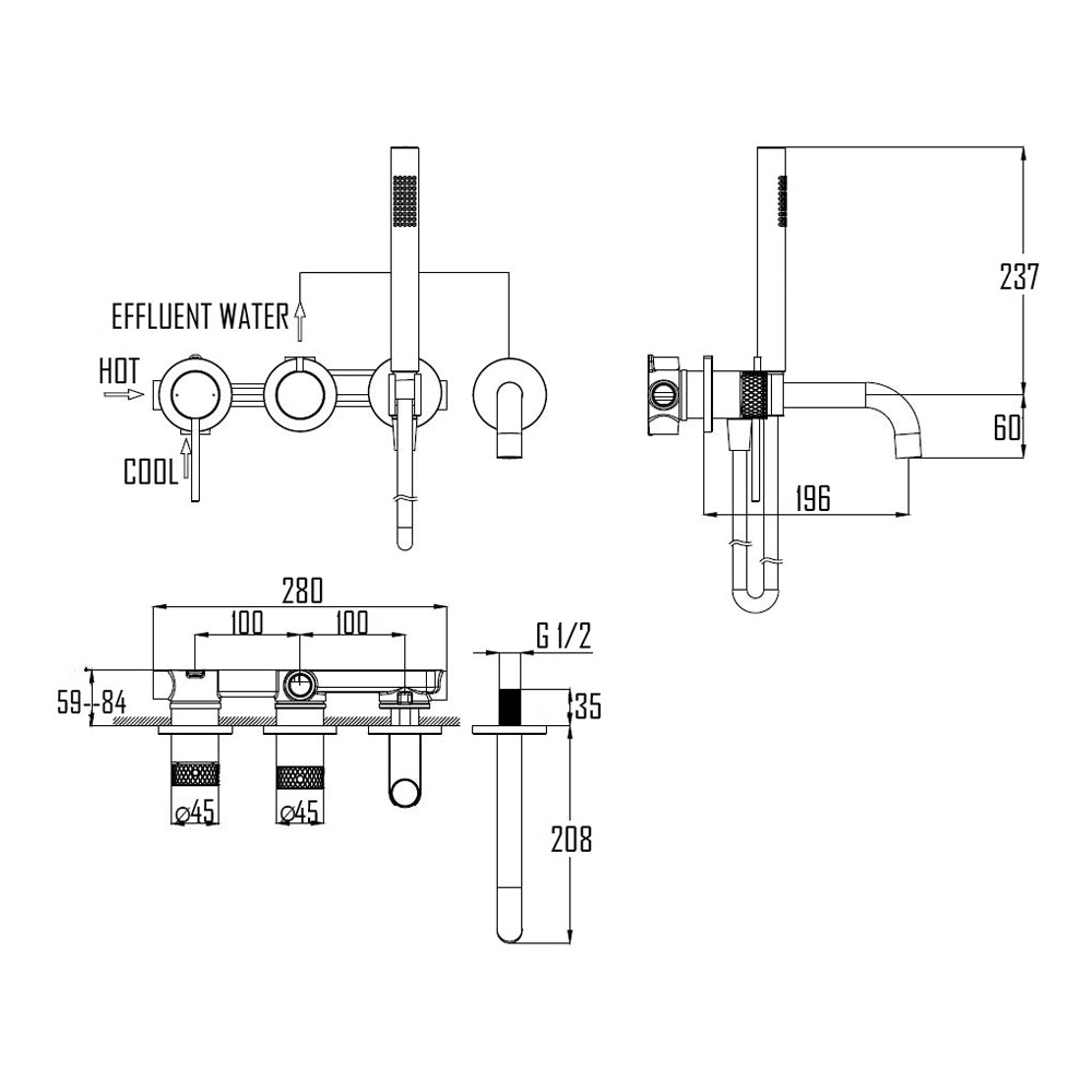 FARSTA BATHTUB MIXER-FAR-508
