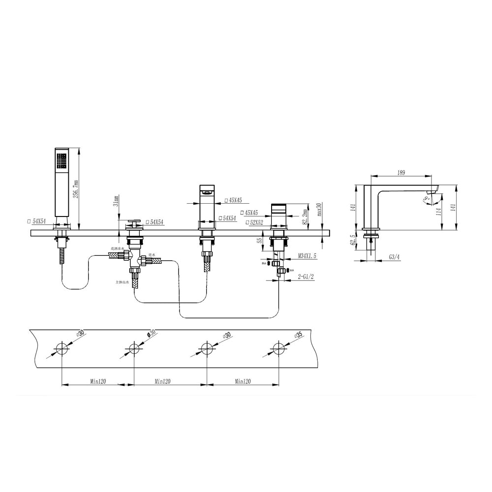 HARRISON BATHTUB MIXER-HAR-202