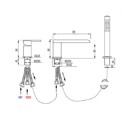 LUND WATERFALL BATHTUB MIXER-LUN-1013