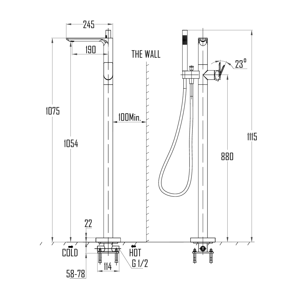 NORRMALM BATHTUB MIXER-NOR-2025