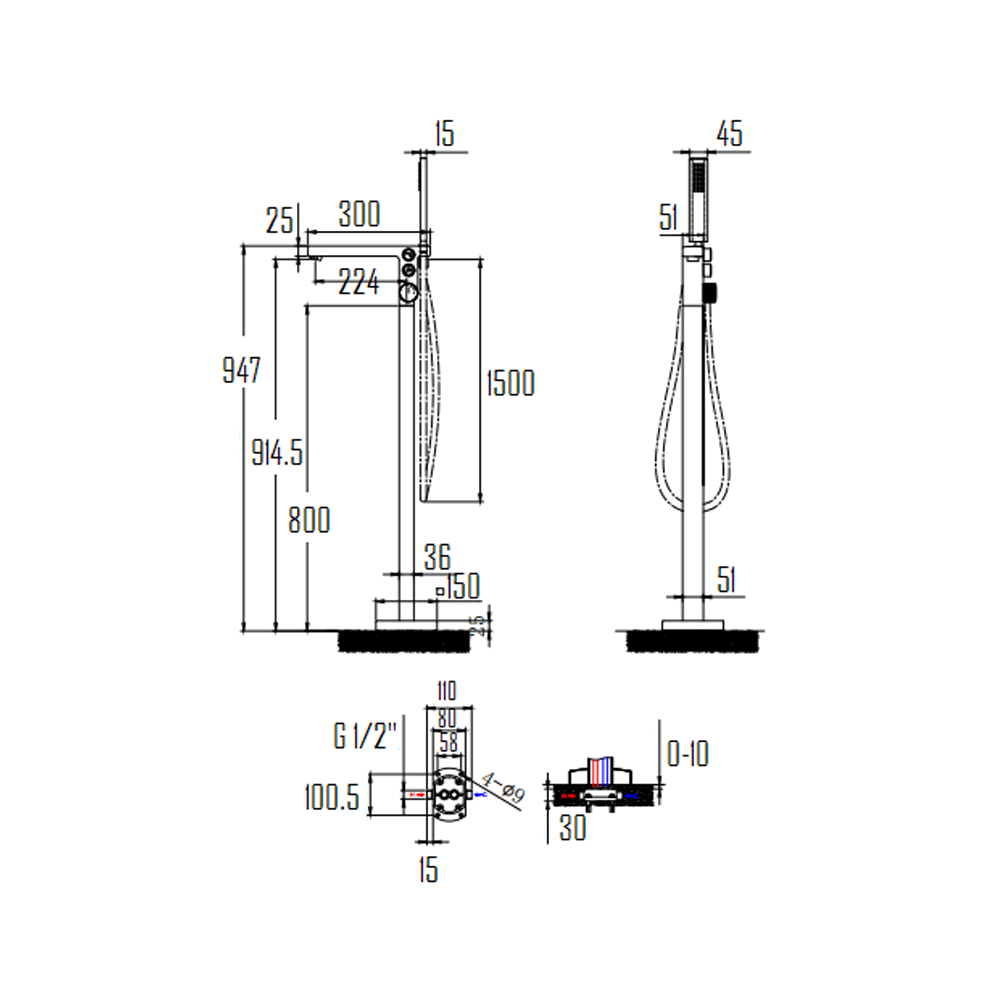 TENSTA BATHTUB MIXER-TEN-6015