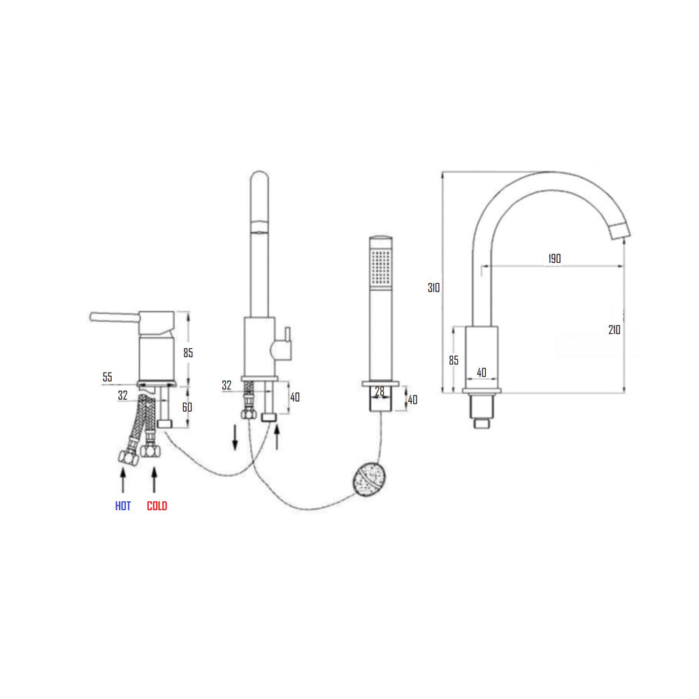VARA BATHTUB MIXER-VAR-1014