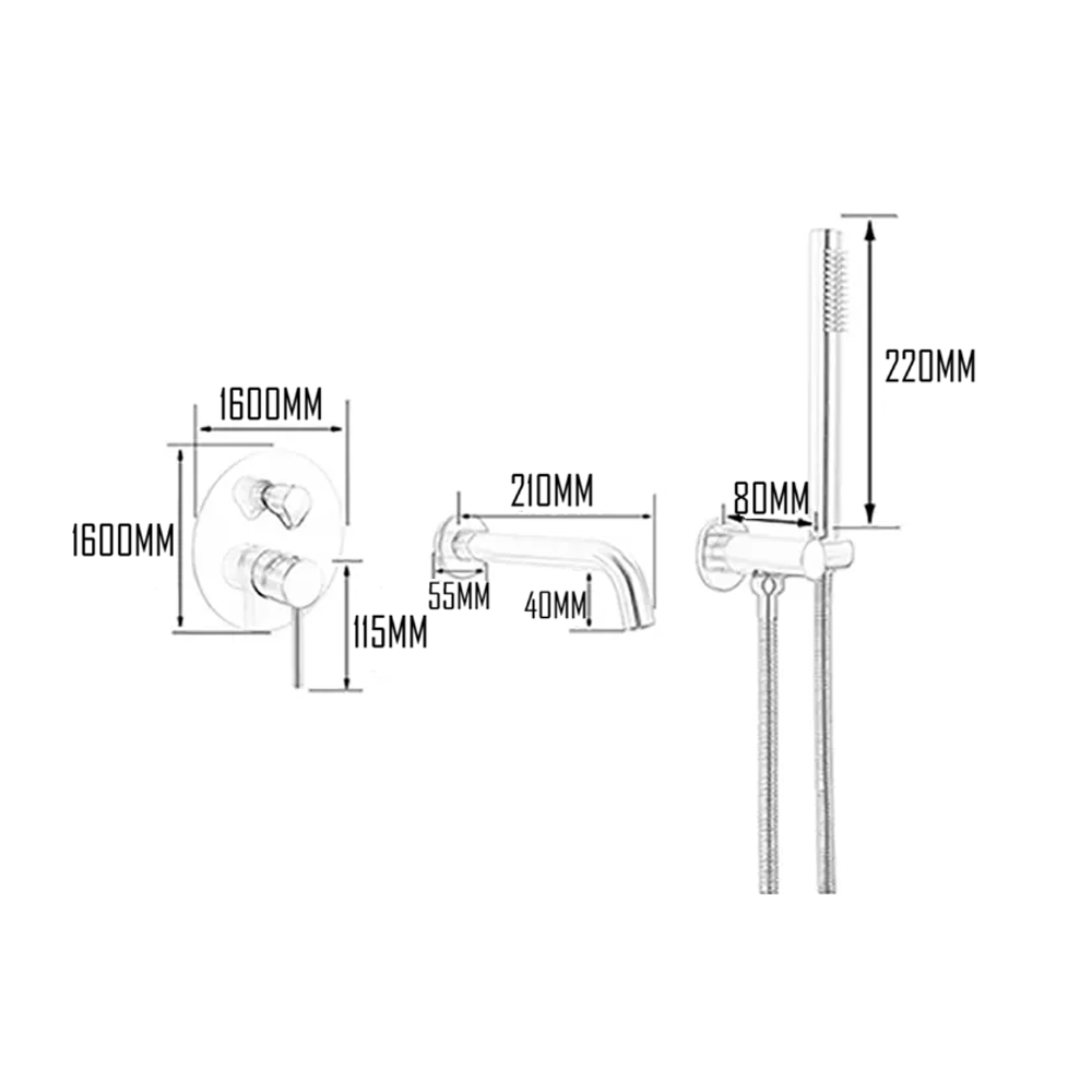 VISBY BATHTUB MIXER-VIS-1038