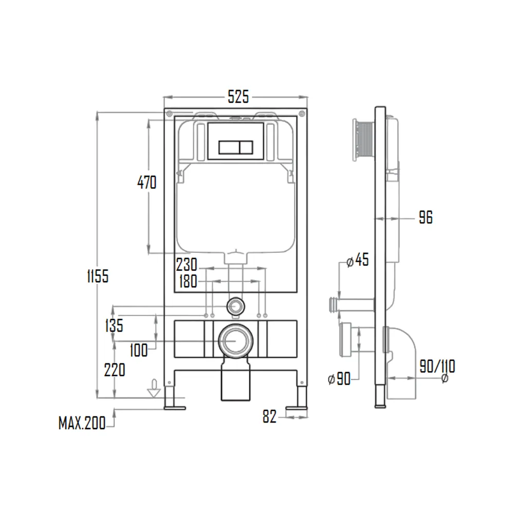 CONCEALED CISTERN-SVER-106CC