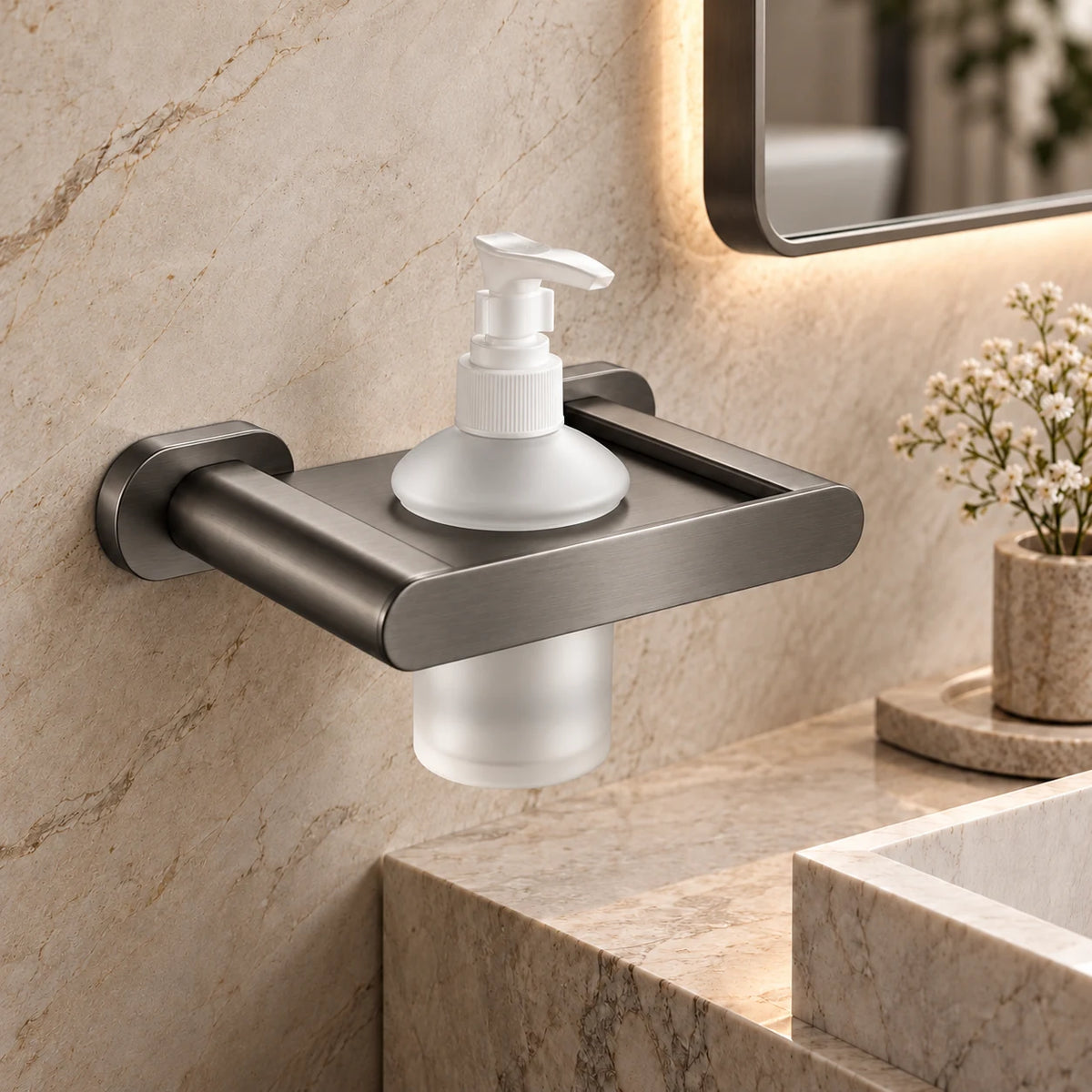 GRUMS SOAP DISPENCER W/HOLDER-­GRU-861
