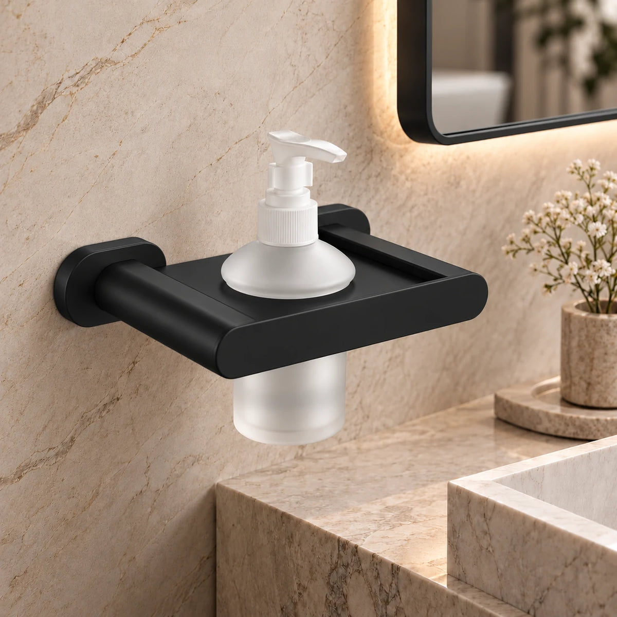 GRUMS SOAP DISPENCER W/HOLDER-­GRU-861
