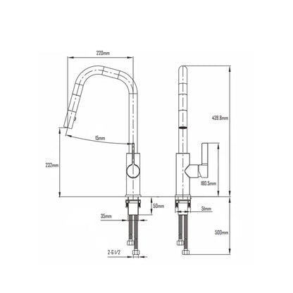 GOTHEN KITCHEN MIXER W/ PULL OUT SHOWER-GOT-292