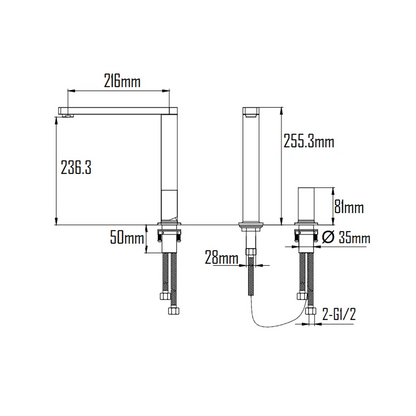 GOTLAND 2-HOLE KITCHEN MIXER-GOT-B377