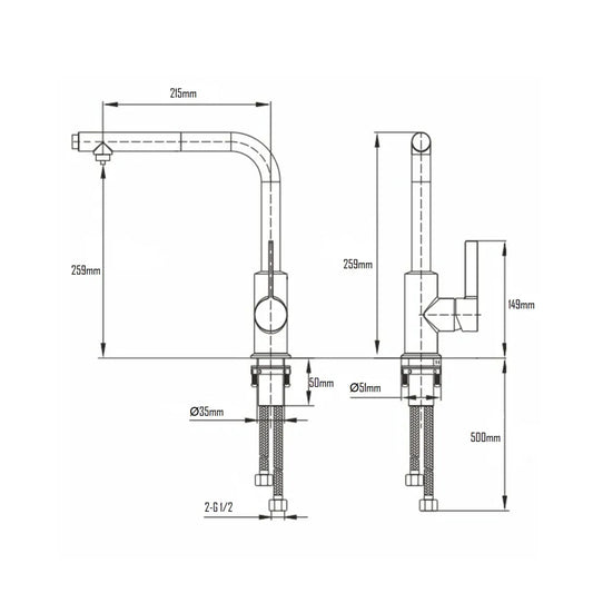 JOKK KITCHEN MIXER W/ PULL PUT SHOWER-JOK-B375