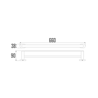 GRUMS DOUBLE TOWEL BAR-GRU-853