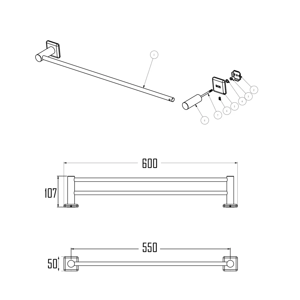 NORRMALM TOWEL BAR-NOR-803