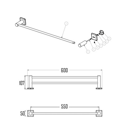 NORRMALM TOWEL BAR-NOR-803