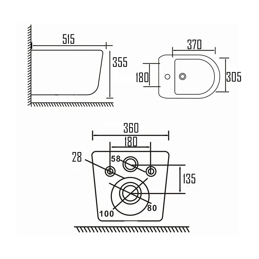 VARI WALL HUNG BIDET-VAR-W93