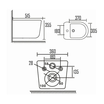 VARI WALL HUNG BIDET-VAR-W93