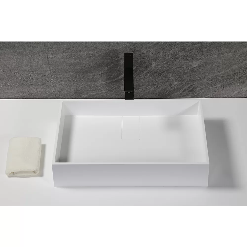 Solid Surface Countertop Wash Basin without Overflow