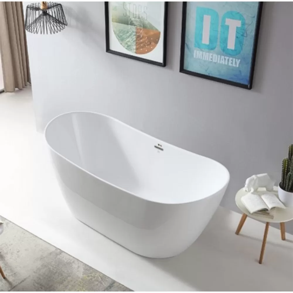 Glossy White freestanding bathtub by TuCasa Dubai.
