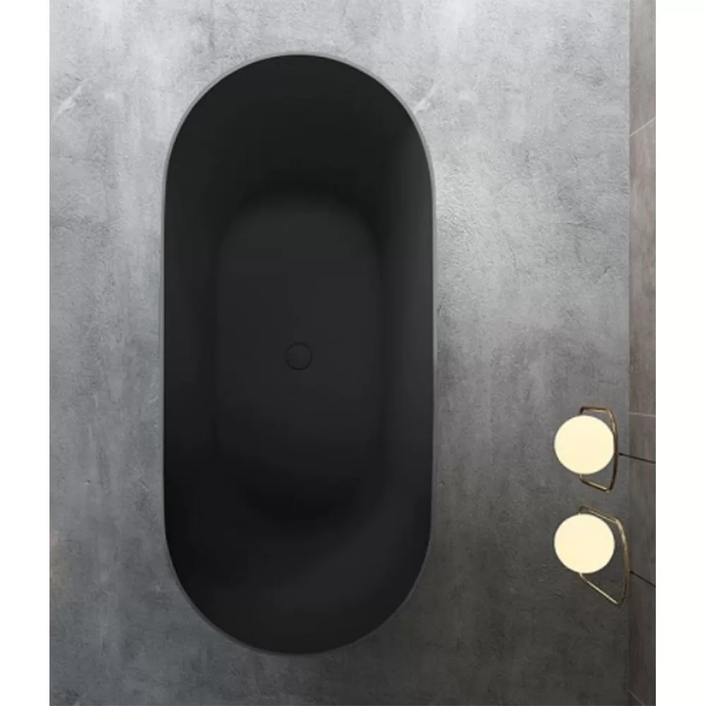 Matte Black freestanding bathtub by TuCasa Dubai