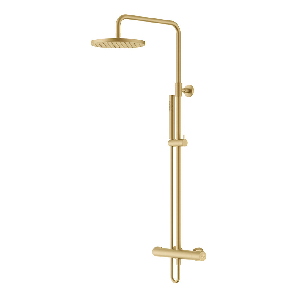 Farsta Exposed Shower Mixer Set 2 Functions In Brushed Gold