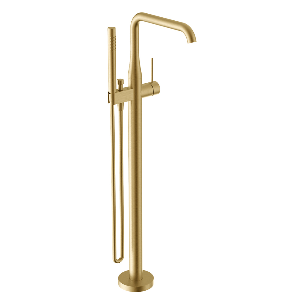 Farsta Floor Mounted Bath Mixer with Hand Shower and Hose